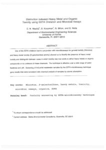 Distinction Between Heavy Metal and Organic Toxicity
